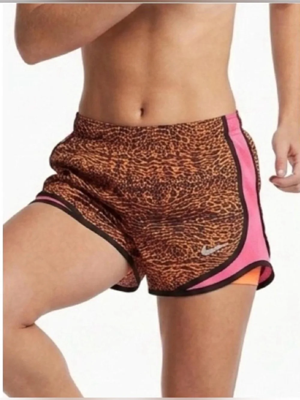 Nike Dri-FIT Animal Print Running Shorts Size Medium Embroidered Logo